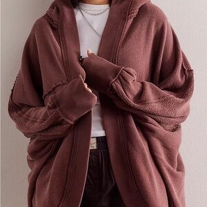 We The Free Forever Yours Hooded Cardigan Charred Eggplant